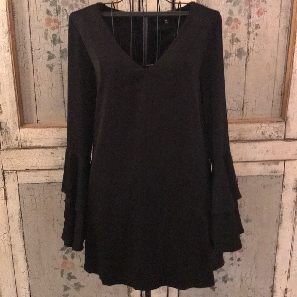 Black Bell Sleeve Dress